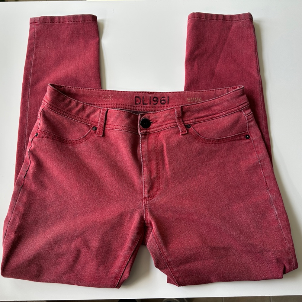 DL1961 Emma Red Stretchy Denim Legging Skinny Jeans Size 31 - GUC